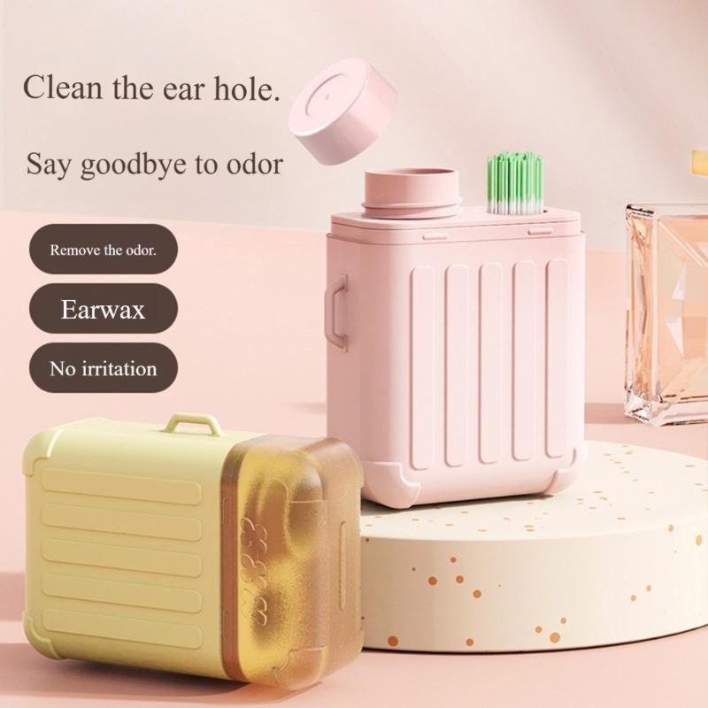 240pcs Gentle Ear Hole Cleaning Lines With Detergent Less Dispser Container For Daily Hygiene Maintenance