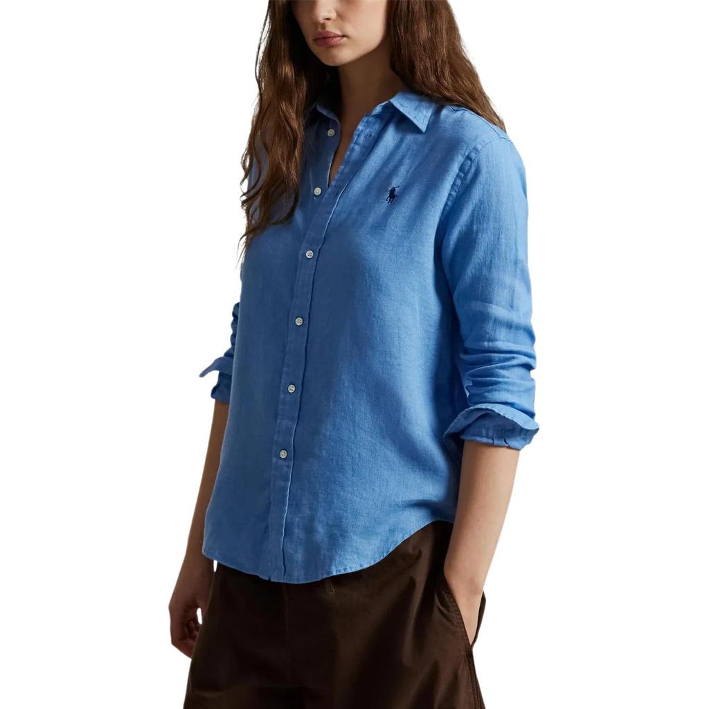Polo Ralph Lauren Long Sleeve Linen Shirt With Buttoned Collar Women shirts 211970730-510