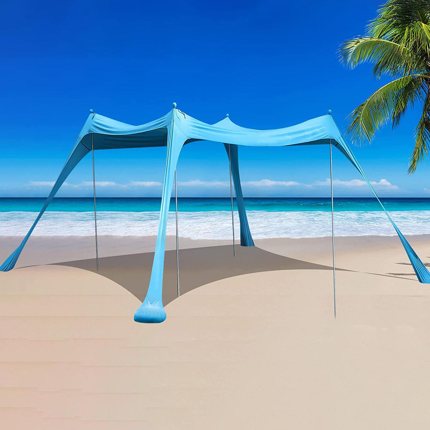 

Beach Tent Canopy Sun Shelter Anti-UV Sun Shade Tents for Fishing Backyard Camping,4x6-Sectionn Rod,210x170x200cm Sapphire