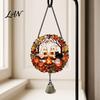 Pumpkin Party Decor Halloween Acrylic Hanging Decoration, Cartoon Ghost Ornament with Bell Bell, Suncatcher for Indoor Outdoor Holiday Ornaments