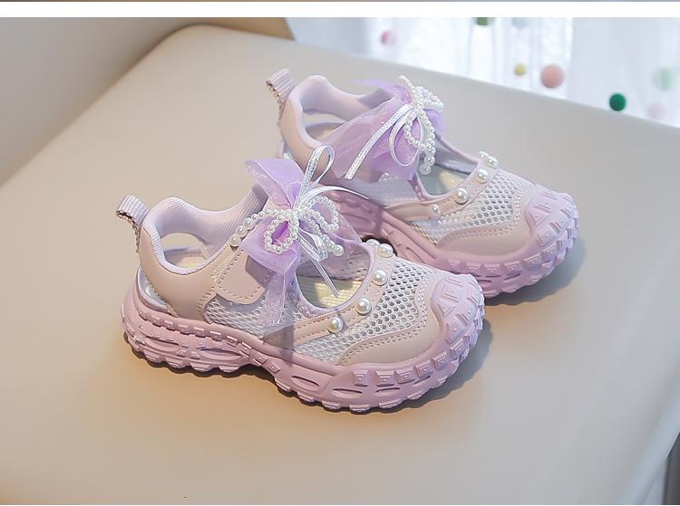 Summer New Children'S Campus Style Running Shoes Sweet And Breathable Mesh Sports Sandals Anti Slip Fashion Baotou Sandals