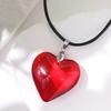 Rotes Herz Choker-Halskette Bunte Glasur Herz-Anhänger Halskette Große Herz-Schmuckstücke für Frauen Mädchen Herz-Anhänger Halskette