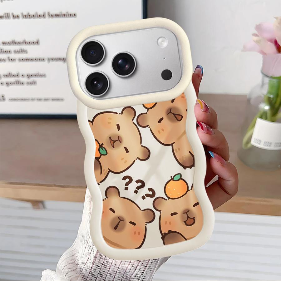 Case for iPhone 11 12 15 Plus 17 Air 14 16 Pro Max 13 XR 8 Soft Phone Cover Capybara Cute