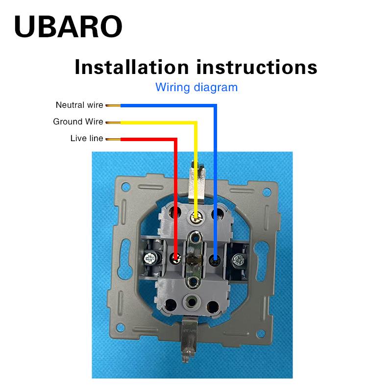 Tempered Glass Double Socket for Round Boxes – Black, White, Gold, Gray