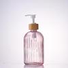 Nordic Large Capacity Vertical Stripe Glass Bottle for Hand Sanitizer, Shampoo, or Shower Gel