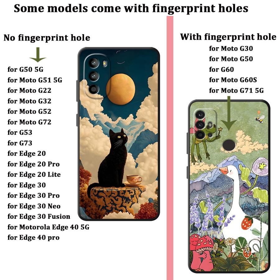 Cartoon Duck Cat Phone Cover Case for Motorola Moto G52 G32 G60s G71 G50 G22 Edge40 G53 G30 Edge 20 Pro 30 Lite G51 G73