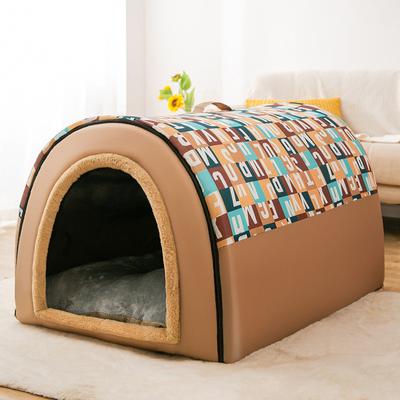 Removable Dog Warm House Washable Pet Bed for Large Medium Dogs Travelling Portable Dot Print Flower Pet House Sleeping Bed