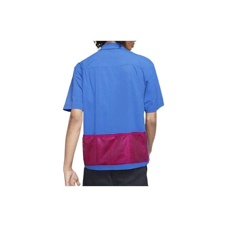 Nike ACG Mesh Breathable Short Sleeve Shirt with Zip Pocket Men Tops Blue CI0415-405