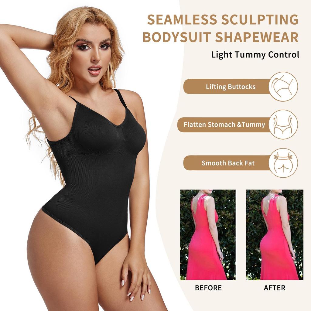 Body modellante per donna Body modellante per il controllo della pancia Body perizoma senza cuciture Body con scollo a U senza schienale Top Vita trainer Intimo dimagrante
