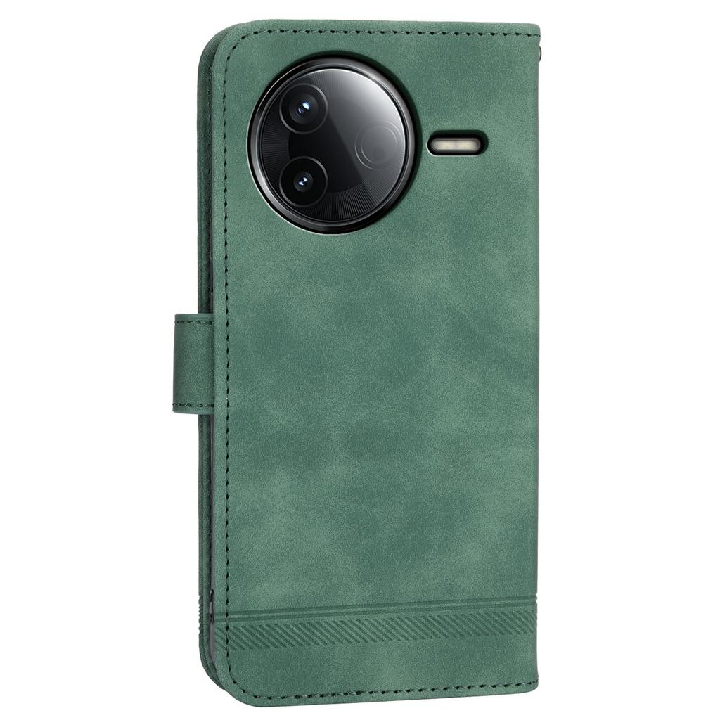 DIERFENG DF-03 For Xiaomi Redmi K80 5G/Poco F7 Pro 5G Case Lines Imprint Wallet Leather Phone Cover