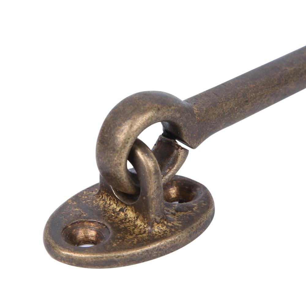 2pcs Brass Hook and Eye Latch 6.9 Inch Barn Door Latch Wind Brace Window Latches Window