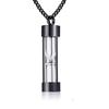 Necklace for Men and Gold Pink Glass Memorial Ashes Memorial Chain Holds Large Commemorative Jewelry [Rockyu] Women, Black, Gold, Silver, Titanium,