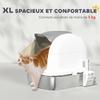 Enclosed Cat Litter Tray, Stainless Steel, Odor Control Lid, XL, White