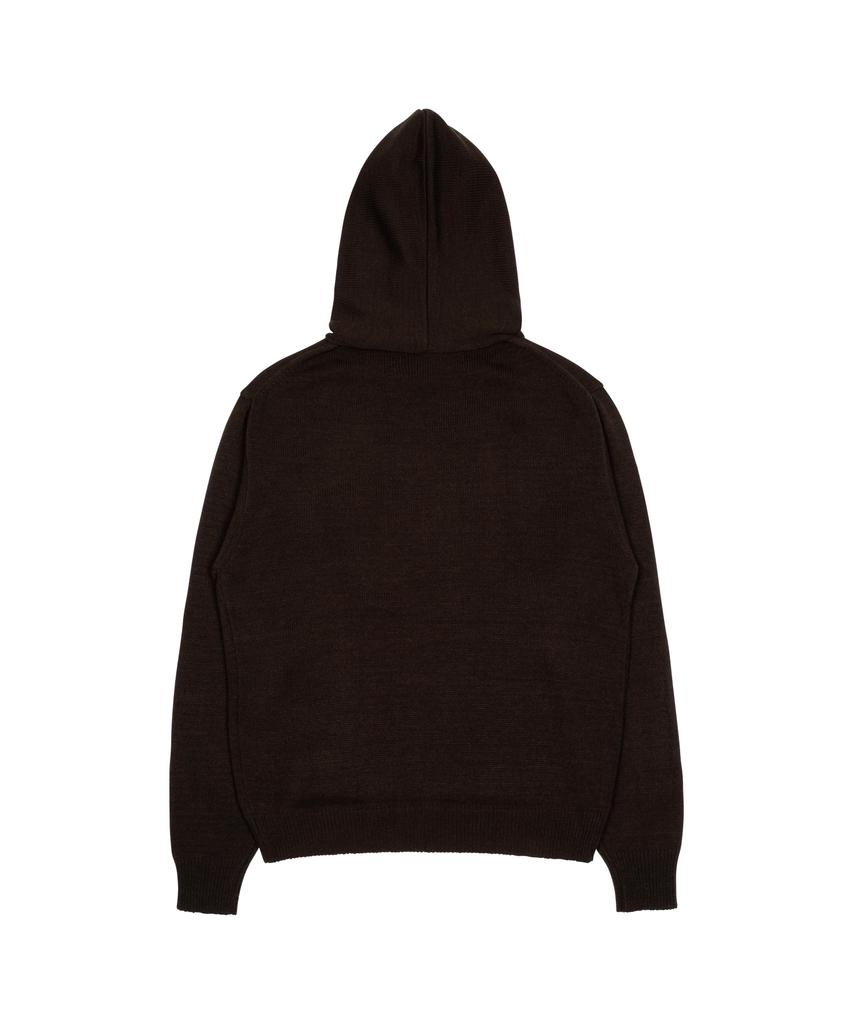 THE COLDEST MOMENT Tcm Starfish Logo Knit Hoodie (Brown)