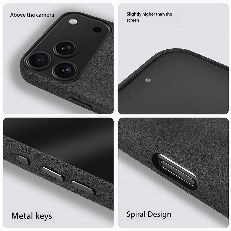 100% Italienisches Alcantara Magnetische Hülle für iPhone 17 Pro Max Air Luxus Magsafe Hülle Leder Handyhüllen für iPhone 17Pro 17Air