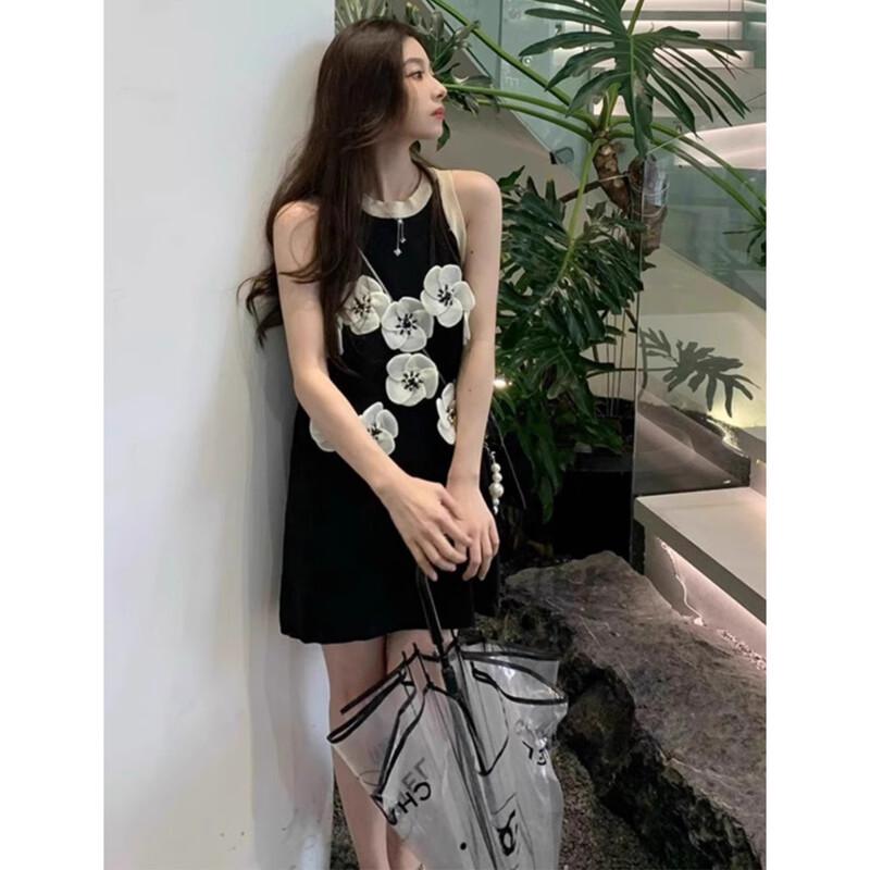 

JK&JS French Style Sleeveless Black Dress One Size