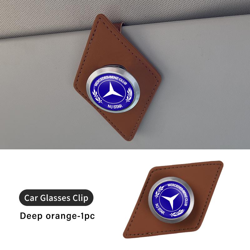 

Leather Car Eyeglass Holder Glasses Storage Clip Accessories For Mercedes Benz CLK GLC W212 C200 C300 W203 W204 W205 W169 W176