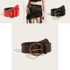 Punk Rock Chain Buckle Belt With Faux Leather Material For Trendy Streetwear
