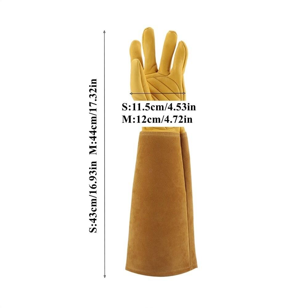 1 Pair Puncture Proof Rose Pruning Gloves Leather Long Gauntlets Leather Work Gloves  Yard Work