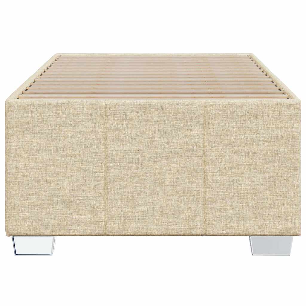 Bed Frame without Mattress Cream 100x200 cm Fabric