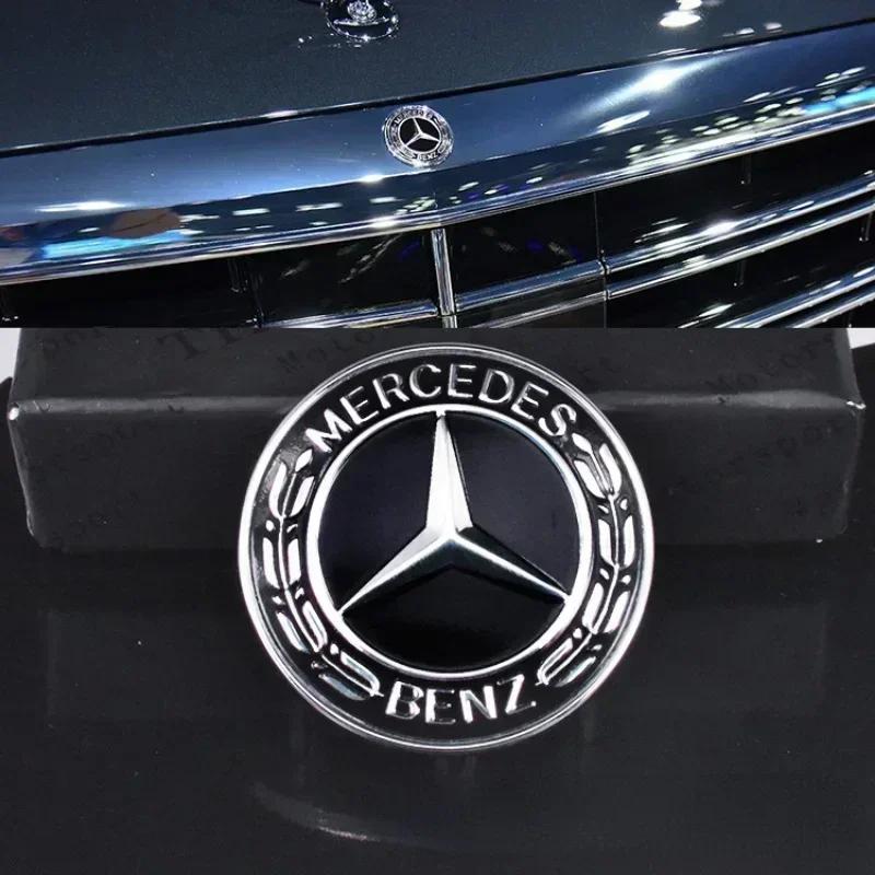 WXUKM1 C200 E200 For Mercedes Benz 38mm 42mm ABS Car Hood Sticker Car Front Grilled Cover Emblem Accessory for Mercedes Benz W203 W204