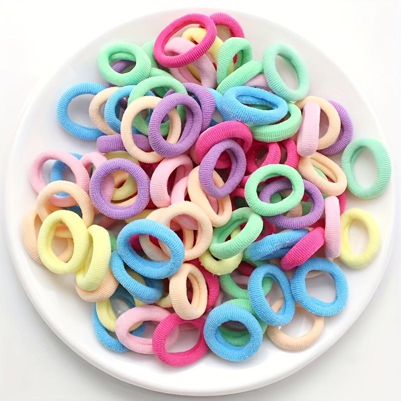 [200pcs Hair Ties] 200pcs High Elasticity Colorful Mini Hair Ties | Bright Mixed Colors, Braiding Accessories Set, Ideal Gift