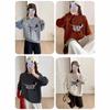 Women's Autumn/Winter 2025 Thickened Embroidered Puppy Pullover Sweater, Age-Reducing Knitted Layered Top