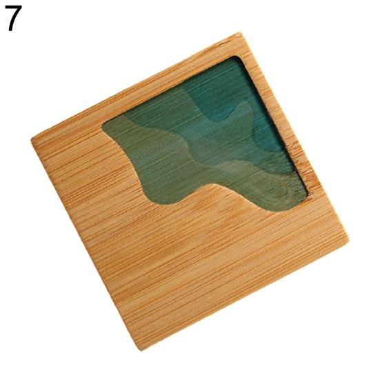 Żywica epoksydowa Przezroczysta bambusowa podkładka izolacyjna Landscape Coaster Cup Holder Mat