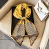 Art French Polka Dot Long Silk Scarf Femininity Versatile High Sense Spring and Autumn New with Shirt Scarf Belt