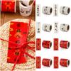 50PCS Best Wishes Packaging Box Sealing Labels Red White Blessing Sticker Wrapping Decals  Gift