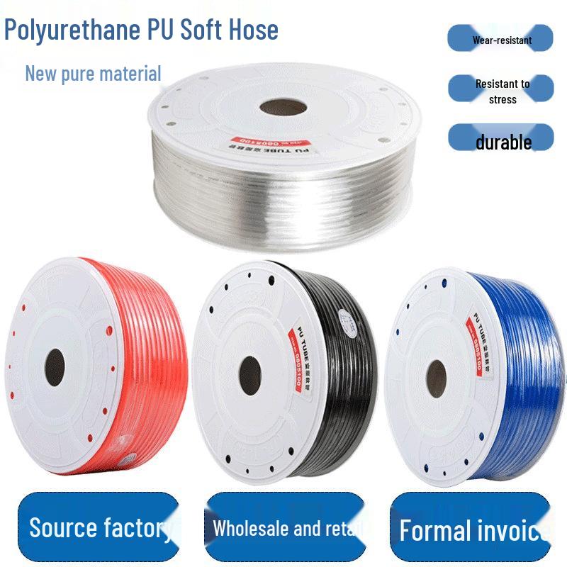 Pneumatic Explosion-Proof PU Air Hose for Air Compressors - High Pressure, Soft, Custom Length (3/4/6/8/10/12/14/16/18)