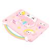 For Samsung Galaxy Tab A9+ Case Handle Unicorn Retractable Kickstand Silicone Tablet Cover with Shoulder Strap