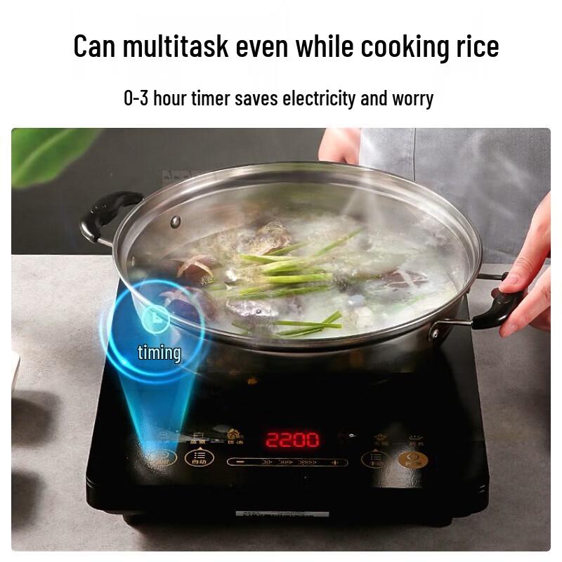 Midea WH2202S 2200W Touch Control Induction Cooker CN plug (adapter included)