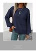 Multi-Color European & American Style Loose Long Sleeve Solid Color Autumn Sweater for Women