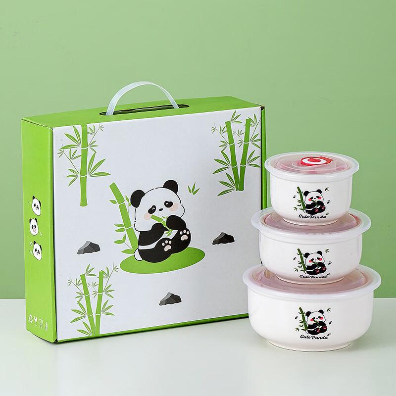 Ruhan Panda Ceramic Food Storage Bowl Set