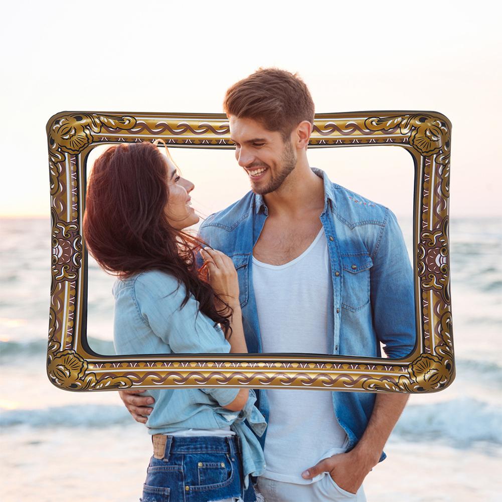Aufblasbarer PVC-Bilderrahmen Schöner Bilderrahmen Schicke Foto-Requisiten für Hochzeits-Geburtstags-Party-Zubehör