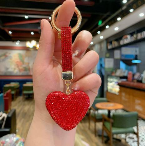 Keychain with Sparkling Love Heart Pendant for Keys, Bags and Backpacks