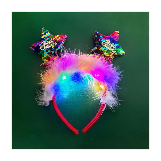 Ženy Dívka Obruč do vlasů LED Vánoční Sobí Dekor Santa Claus Čelenka Kreslený styl Cosplay Čelenka Fotografování Rekvizity