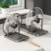 Kitchen Cookware Lid And Utensil Organizer With Aluminum Alloy Surface Mount For Countertop Use