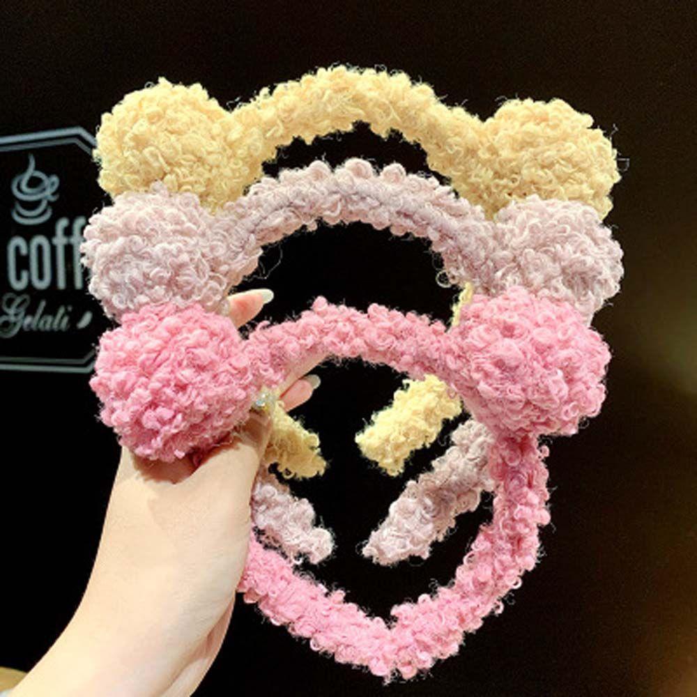 

Cute Girls Plush Ball Women Lamb Head Hoop Hair Hoop Headband Headdress