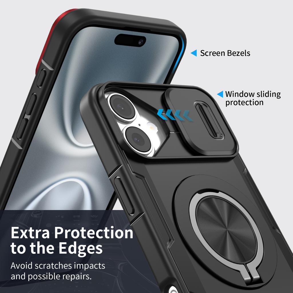Phone Bag for Magsafe Magnetic Ring Case for Iphone 17 Pro Max 16 15 14 Plus 12 13 Pro Max Iphone17 Kickstand Lens Cover