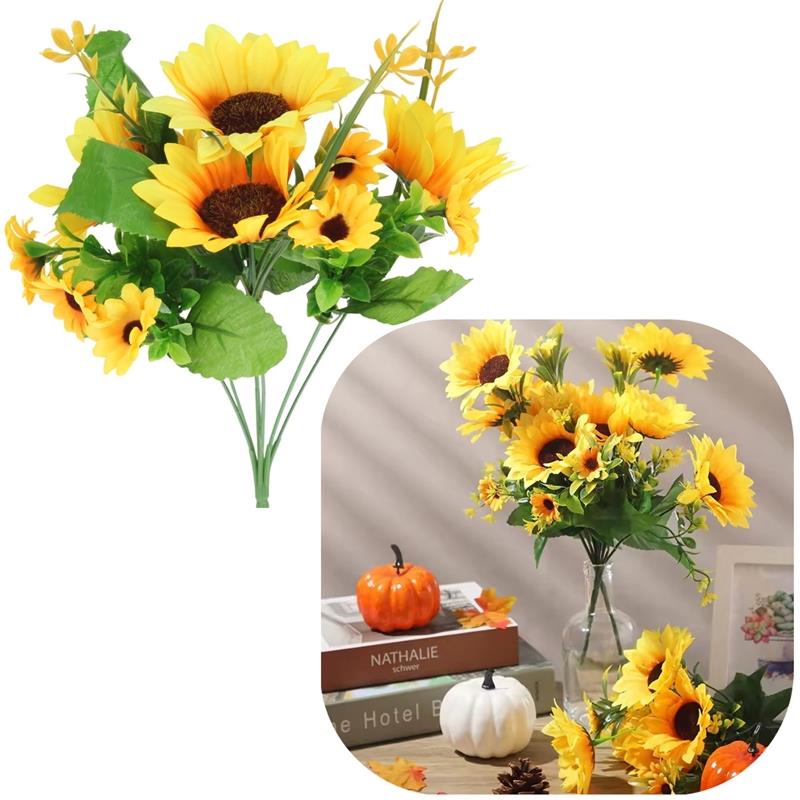 Artificial Flowers Sunflower Sunflower Bouquet for a 30 Cm Vase Composition