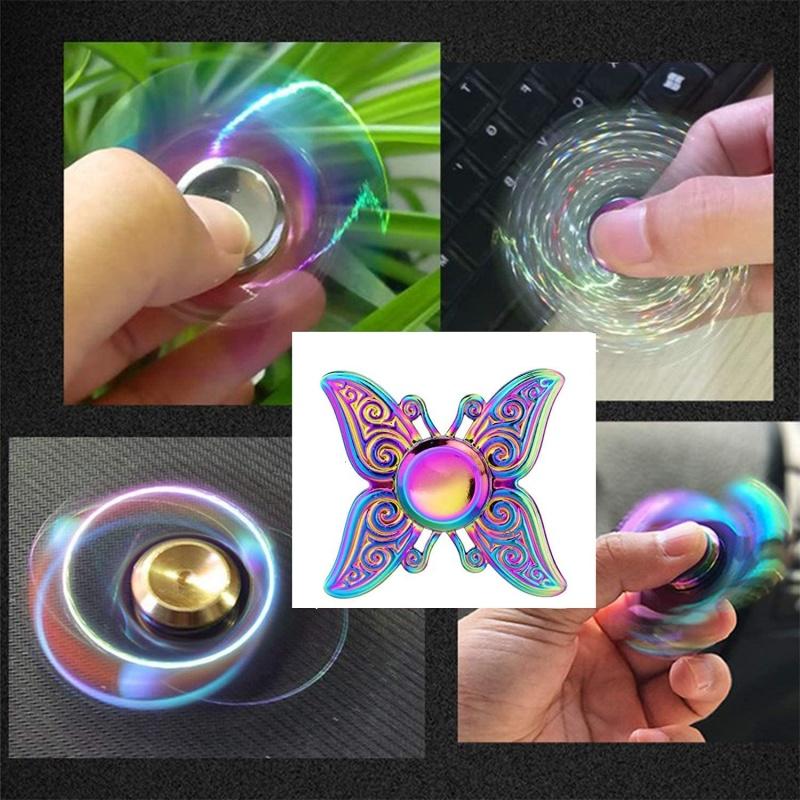 Rainbow High-Speed Metal Fidget Spinner Colorful Finger Hand Spinner for Stress And Anxiety Relief Fun Toy for Adults