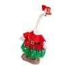 Christmas Velvet Dress Outfit For 23In Porch Goose Statue Decoration With Bow Garden Lawn Decor