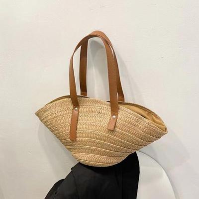Sommer Große Kapazität Tasche frauen Neue Stil Kleine Gewebte frauen Tasche Mode Schulter Tasche Gemüse Korb Vielseitig Stroh gewebt