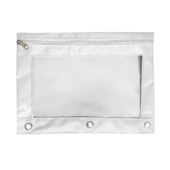 3 Ring Binder File Folder Colorful Fabric Binder Pouch with Clear Window Large Capacity Pencil Pouch for School Office Supplies