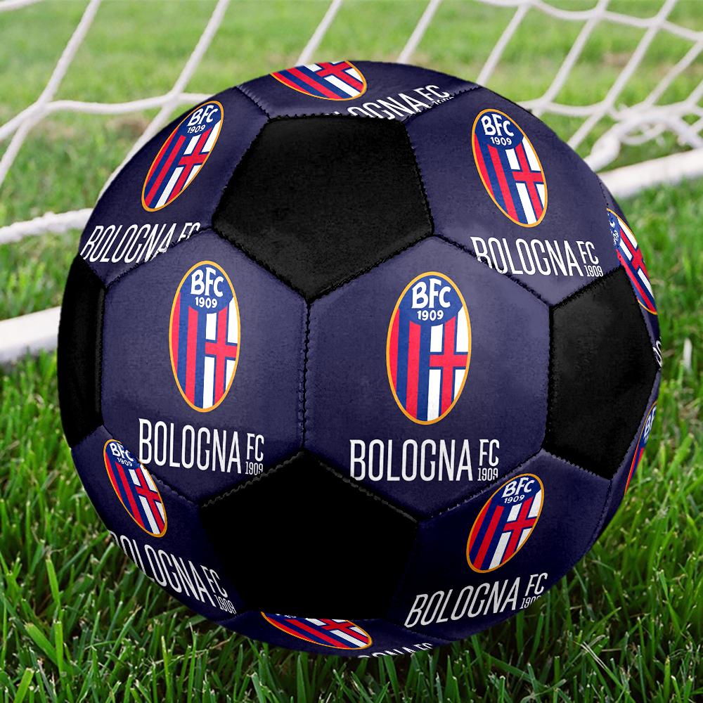 SIZE 5 Bologna FC Soccer Ball Colorful All Ages Machine Stitched PVC Competition Ready Durable High-Bounce