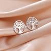 Dawapara Cirkel Levensboom Oorbellen Clear Zirconium Ronde Oorbellen Roestvrij Staal Ierse Sieraden Vriendschapscadeau