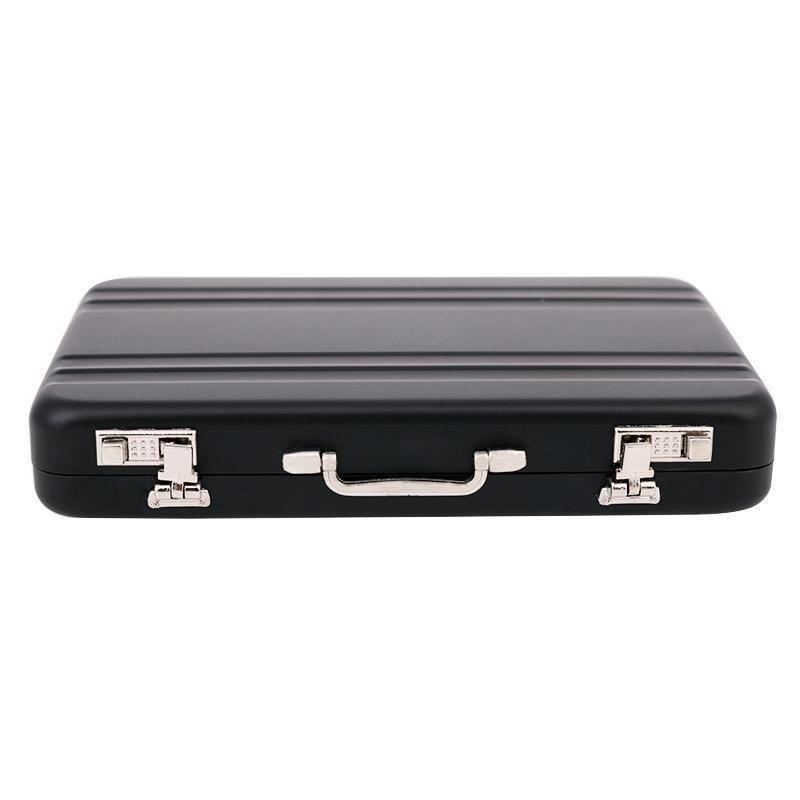 Metal Storage Box Portable Handheld Storage Box Mini Briefcase Luggage Business Bank Card Business Card Holder Box
