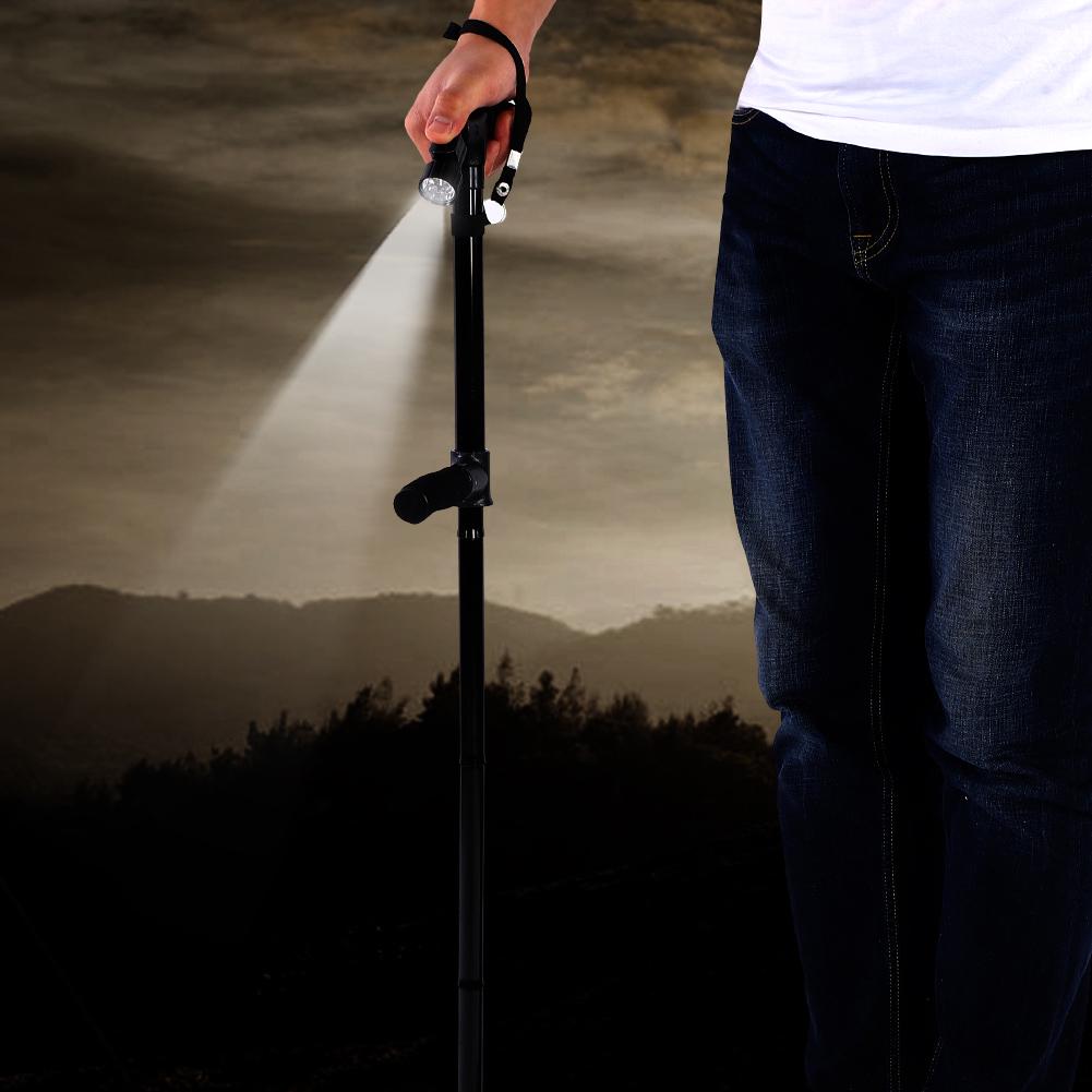 Foldable LED Light Walking Stick Anti skid Telescopic Cane 4 Hd For Elder